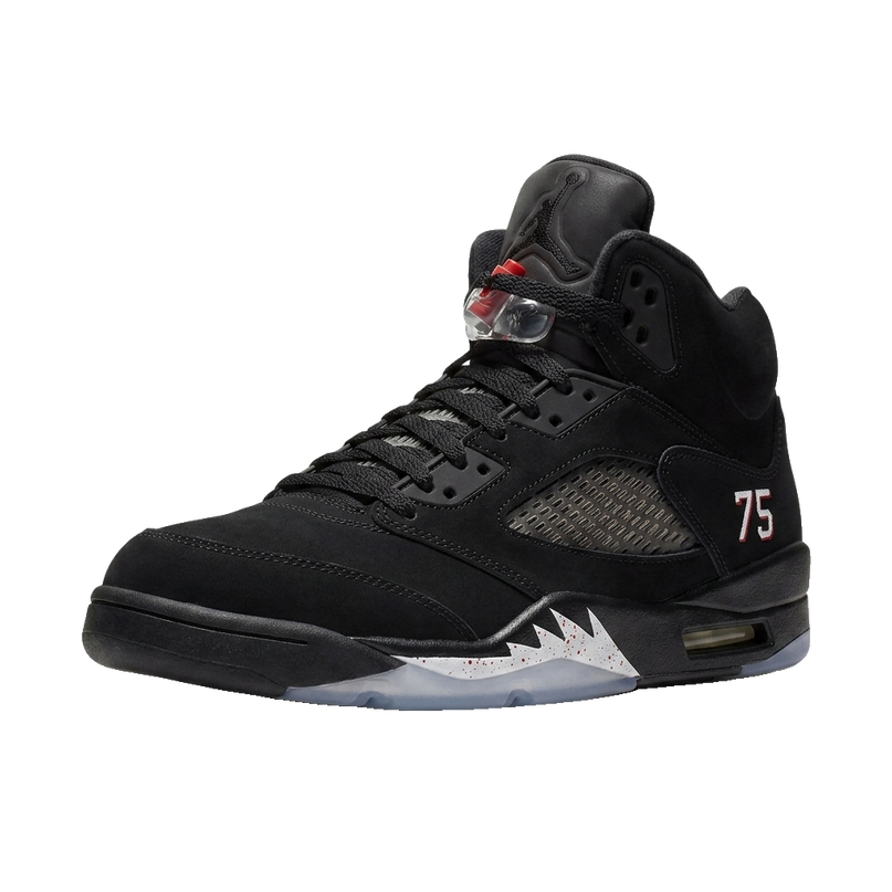 Jordan 5 Paris PSG Black — 3/4 studio angle