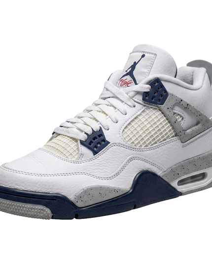Jordan 4 Midnight Navy USED — 3/4 studio angle