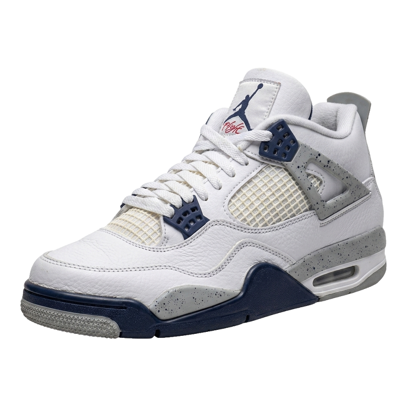 Jordan 4 Midnight Navy USED — 3/4 studio angle