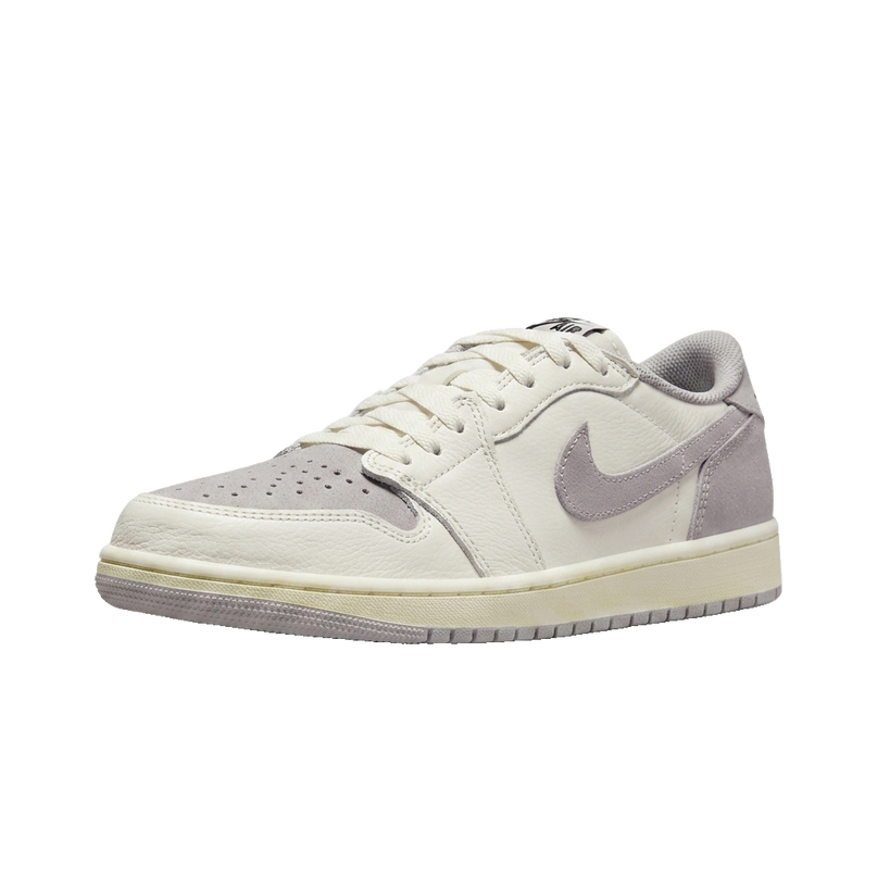 Jordan 1 Low Atmosphere Grey — 3/4 studio angle