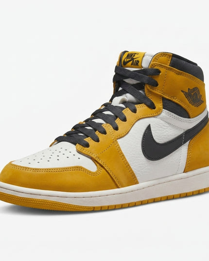Air Jordan 1 Retro High OG Yellow Ochre — 3/4 studio angle