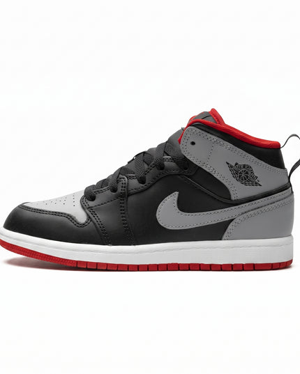 Jordan 1 mid gs bred shadow — Hero limpia