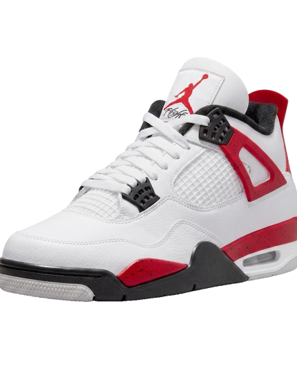 Jordan 4 Red Cement — 3/4 studio angle