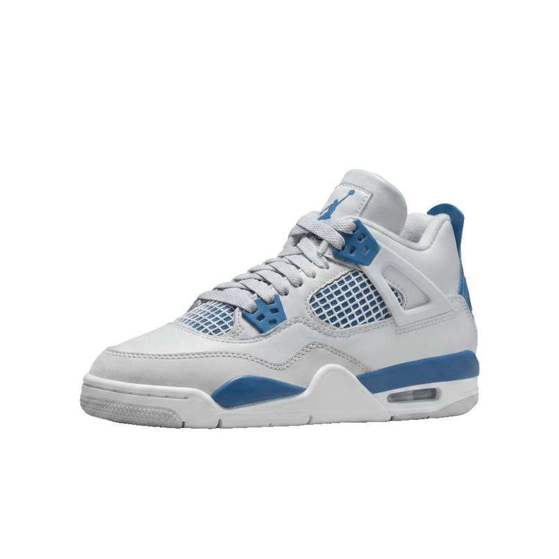 Jordan 4 Military Blue GS — 3/4 studio angle