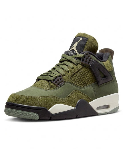 Jordan 4 Craft Olive GS — 3/4 studio angle