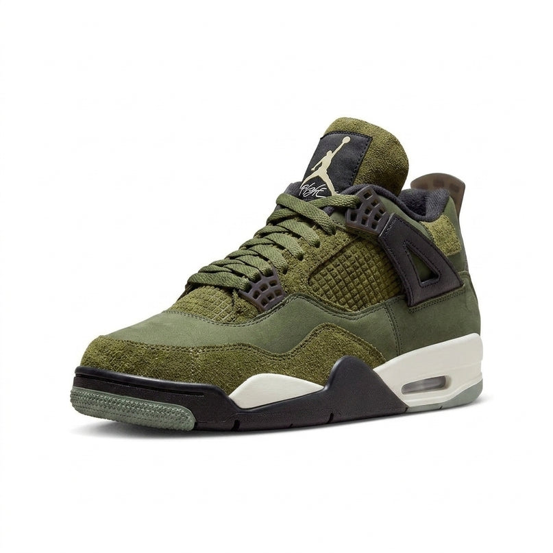 Jordan 4 Craft Olive GS — 3/4 studio angle