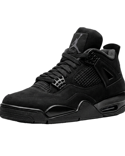 Jordan 4 Black cat — 3/4 studio angle