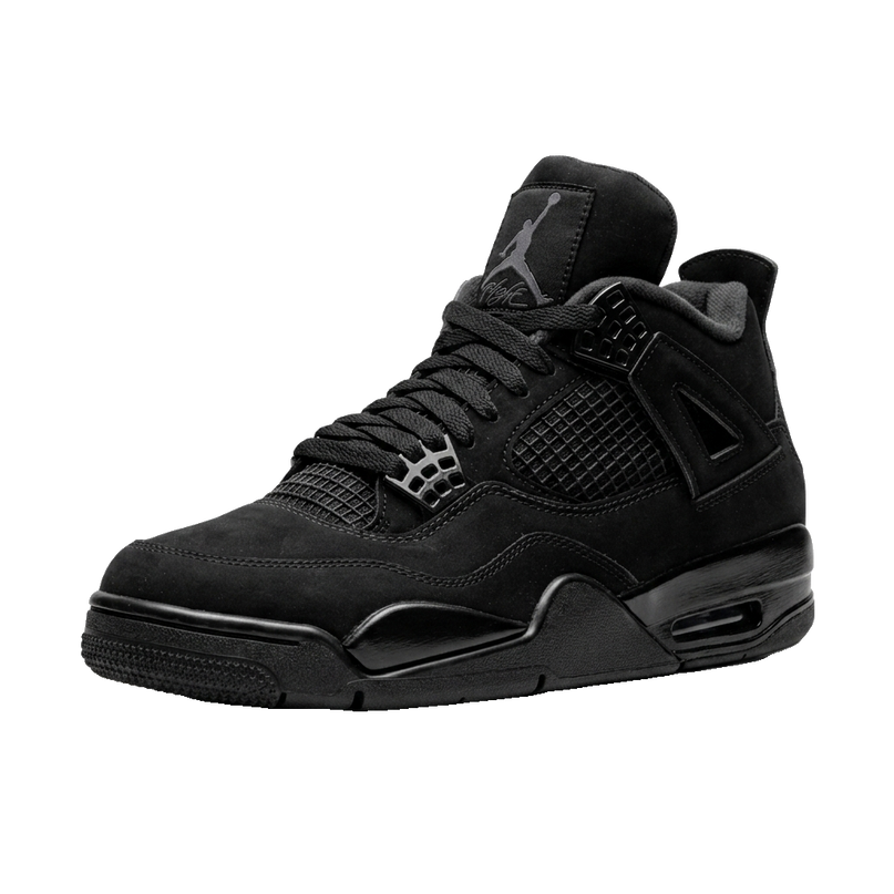Jordan 4 Black cat — 3/4 studio angle