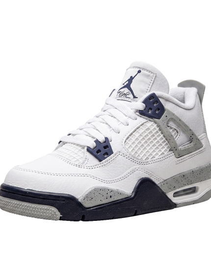 Jordan 4 Midnight Navy gs — 3/4 studio angle