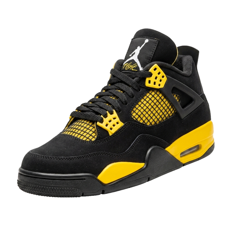 Jordan 4 Thunder — 3/4 studio angle