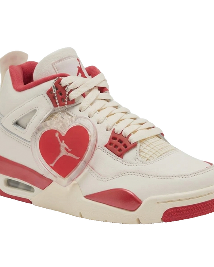 Air Jordan 4 Retro Wmns "Valentine's Day 2026" — 3/4 studio angle