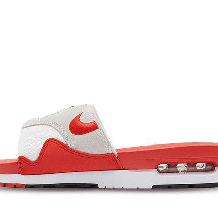 air max 1 slide white university red