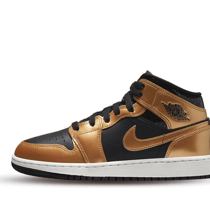 Jordan 1 Mid Mettalic Gold Black