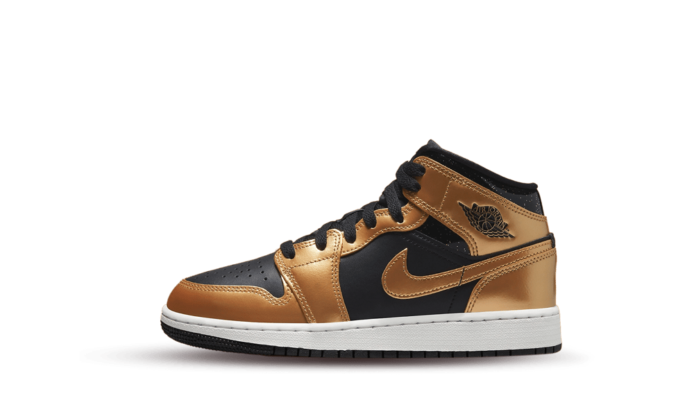 Jordan 1 Mid Mettalic Gold Black