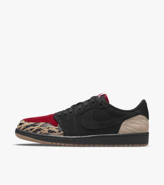 Jordan 1 Low x SoleFly Black and Sport Red