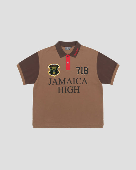 Denim Tears x Stussy Pique Polo Bruin