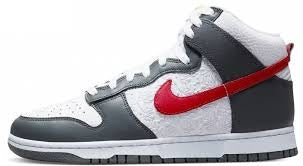 Dunk High Embossed Basketball Grey Red