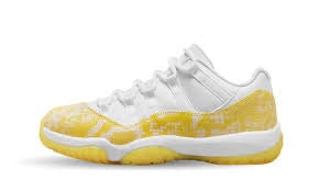 Jordan 11 low snakeskin yellow