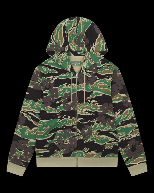 Denim Tears Wreath Zip Sweatshirt Green Camo