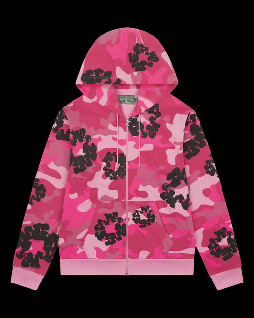 Denim Tears Wreath Zip Sweatshirt Pink Camo