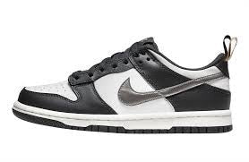 dunk low black white metallic gs