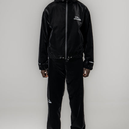Lumiere Slim Fit Tracksuit Black Satin