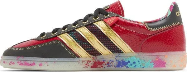 S.E.E.D. x Adidas Handball Spezial Scarlet Gold Paint Splatter