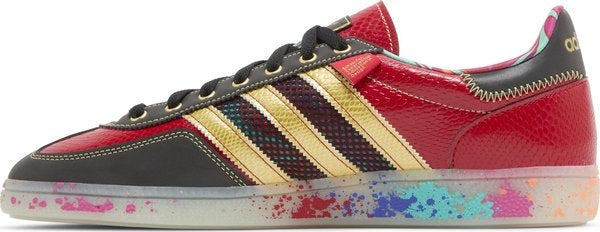 S.E.E.D. x Adidas Handball Spezial Scarlet Gold Paint Splatter