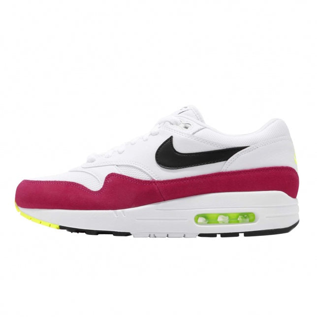 Air max 1 white black volt rush pink
