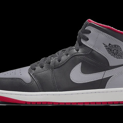 AIR JORDAN 1 MID BLACK GREY RED