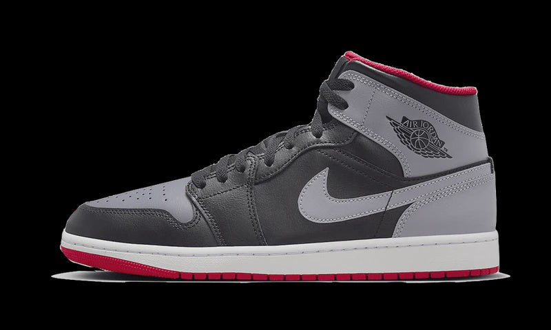 AIR JORDAN 1 MID BLACK GREY RED
