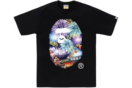 bape tshirt black firework