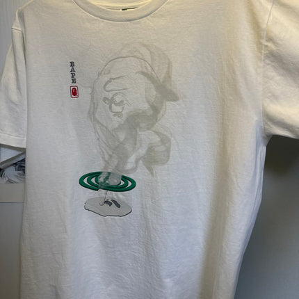 bape white tshirt ape head smokey