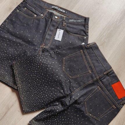 Sp5der Star Dust Denim Short Indigo