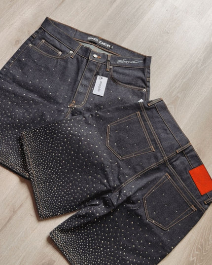 Sp5der Star Dust Denim Short Indigo
