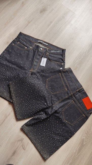 Sp5der Star Dust Denim Short Indigo