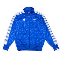bape adidas blue hoodie