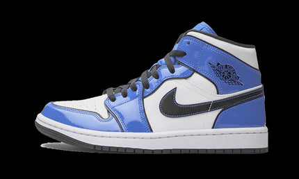 Air Jordan 1 Mid Signal Blue patent