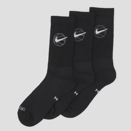 Nike Performance EVERYDAY CREW UNISEX 3 PACK - Sportsokken - black/white