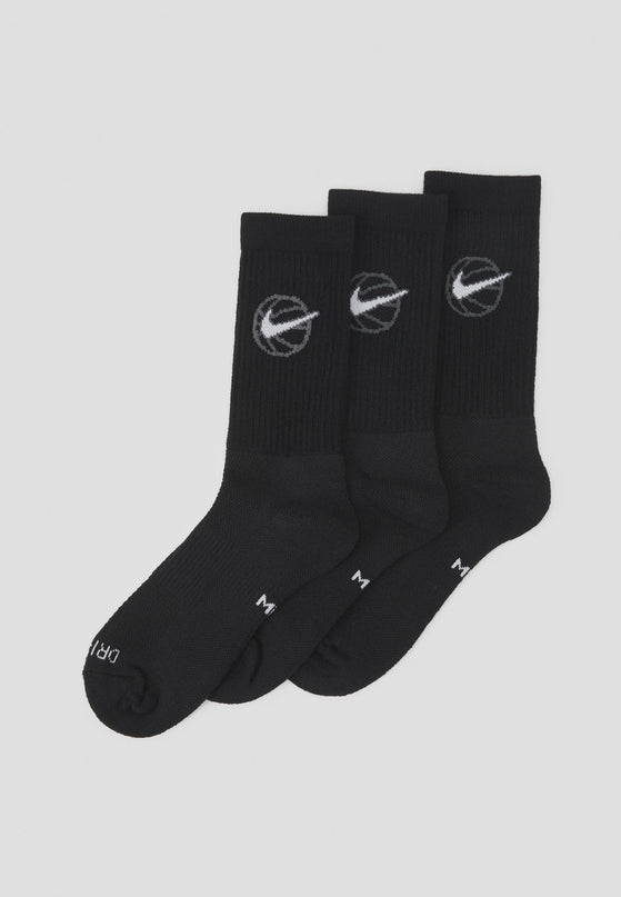 Nike Performance EVERYDAY CREW UNISEX 3 PACK - Sportsokken - black/white