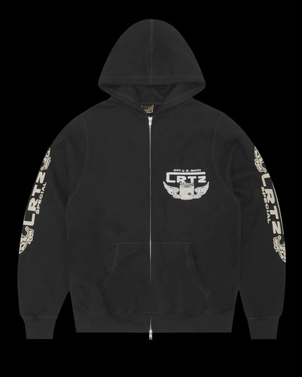 Corteiz Gasolina Double Zip Hoodie Black