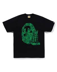 bape tshirt black green shibuya