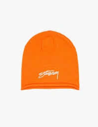 stussy skullcap rolled edge orange