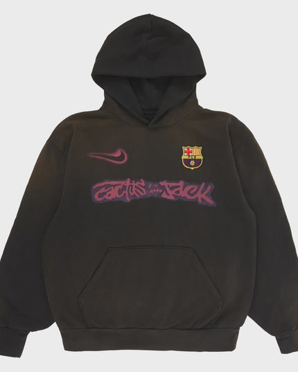 Travis Scott Cactus Jack x Nike X FC Barcelona Spray Logo Hoodie