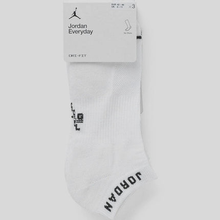 Jordan Everyday No-Show Socks (3 Pairs) White