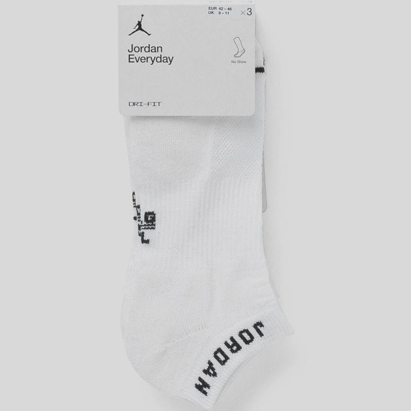 Jordan Everyday No-Show Socks (3 Pairs) White