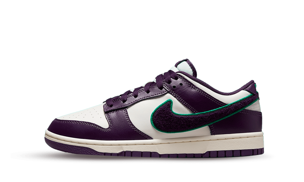 Nike Dunk Low Chenille Swoosh Sail Grand Purple